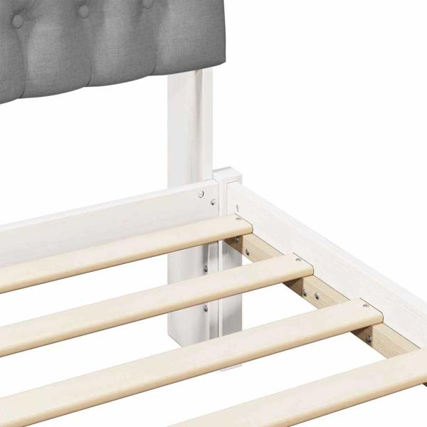 Bettrahmen Hellgrau 140 x 200 cm Massives Kiefernholz