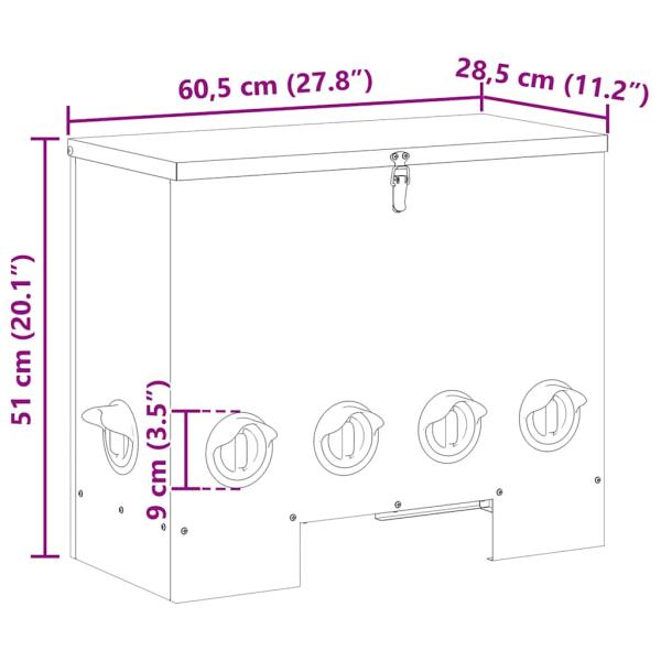 Hühnerfütterer 2 pcs Olive Grün 60,5 x 29 x 51 cm