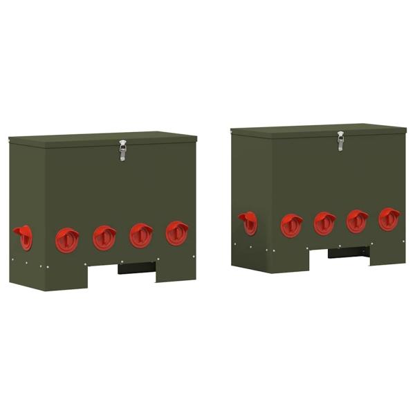Hühnerfütterer 2 pcs Olive Grün 60,5 x 29 x 51 cm