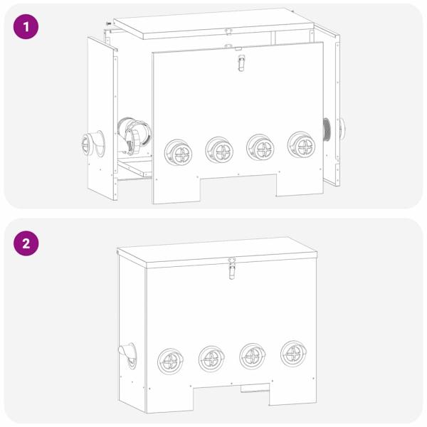 Hühnerfütterer 2 pcs Silber 60,5 x 29 x 51 cm Verzinkter Stahl