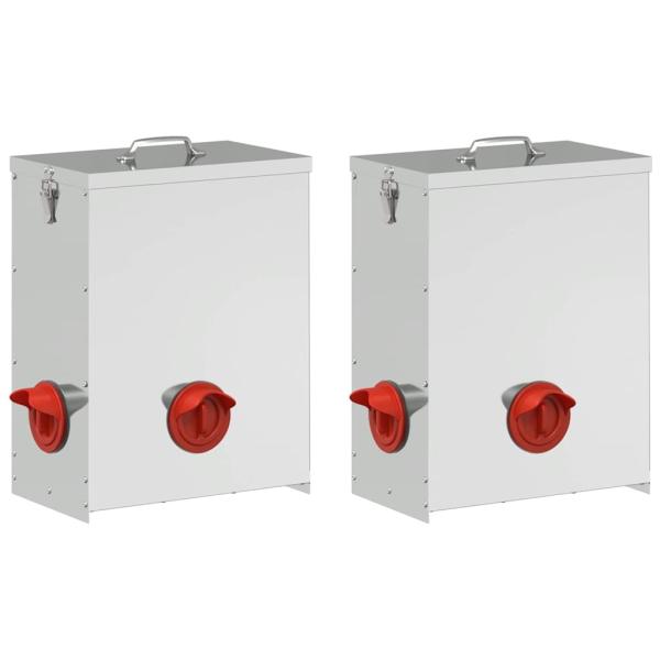 Hühnerfütterer 2 pcs Silber 32,5 x 20,5 x 43 cm