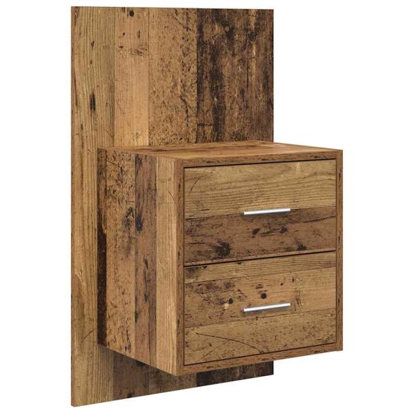 Wandmontierter Nachtschrank 2 pcs Altholz 48,5 x 32,5 x 80 cm