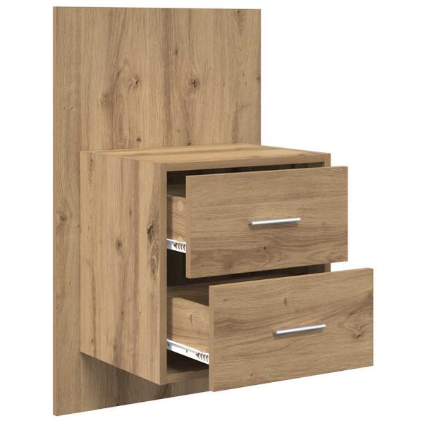 Wandmontierter Nachtschrank mit Schubladen 2 pcs Artisan-Eiche