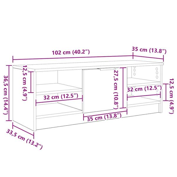 TV-Schränk Artisan-Eiche 102 x 35 x 36,5 cm Holzwerkstoff