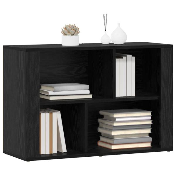 Sideboard Schwarz Eichen-Optik 80 x 30 x 53 cm Holzwerkstoff