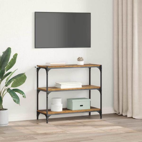 Bücherregal Altholz 80 x 33 x 70,5 cm Verbundholz und Eisen