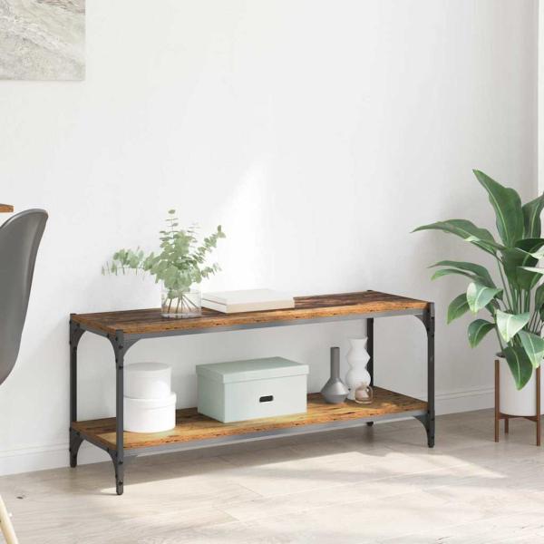 ARDEBO.de - TV-Schränk Altholz 100x33x41cm Verbundholz und Eisen