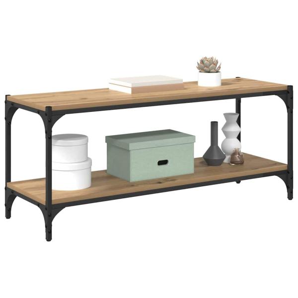 TV-Schränk Artisan-Eiche 100x33x41cm Verbundholz und Eisen
