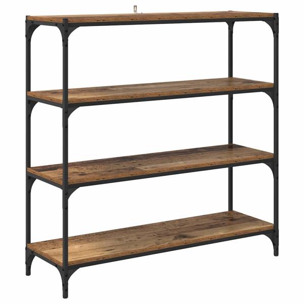 Bücherregal Altholz 100 x 33 x 100 cm Verbundholz und Eisen