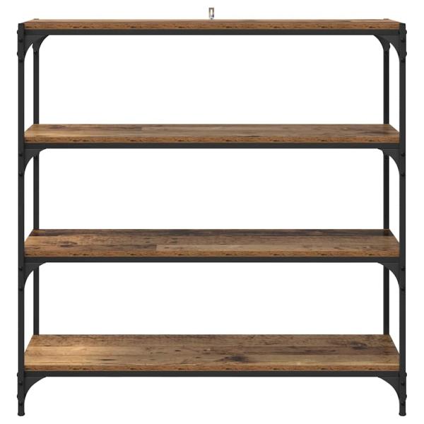 Bücherregal Altholz 100 x 33 x 100 cm Verbundholz und Eisen