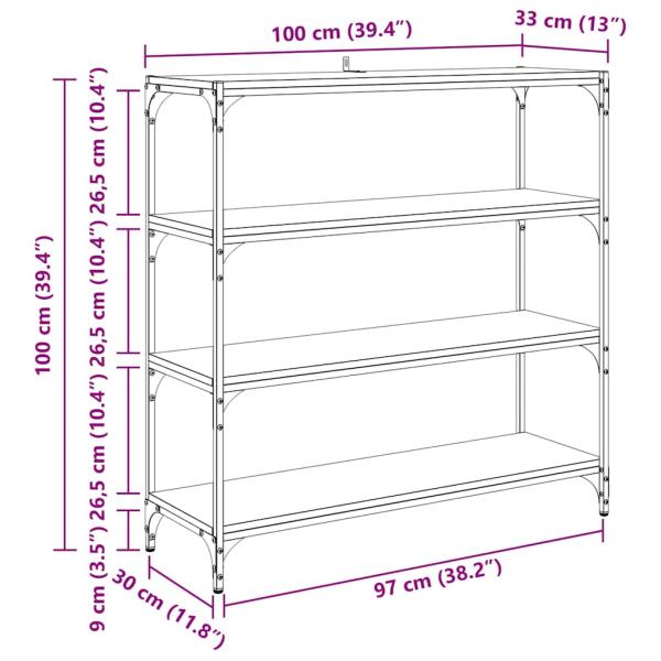 Bücherregal Artisan-Eiche 100 x 33 x 100 cm