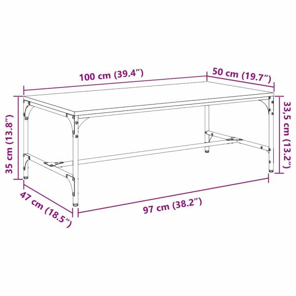 Couchtisch Artisan-Eiche 100 x 50 x 35 cm Holzwerkstoff