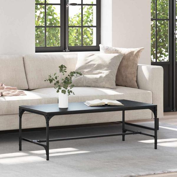 ARDEBO.de - Couchtisch Schwarz Eichen-Optik 100 x 50 x 35 cm Holzwerkstoff