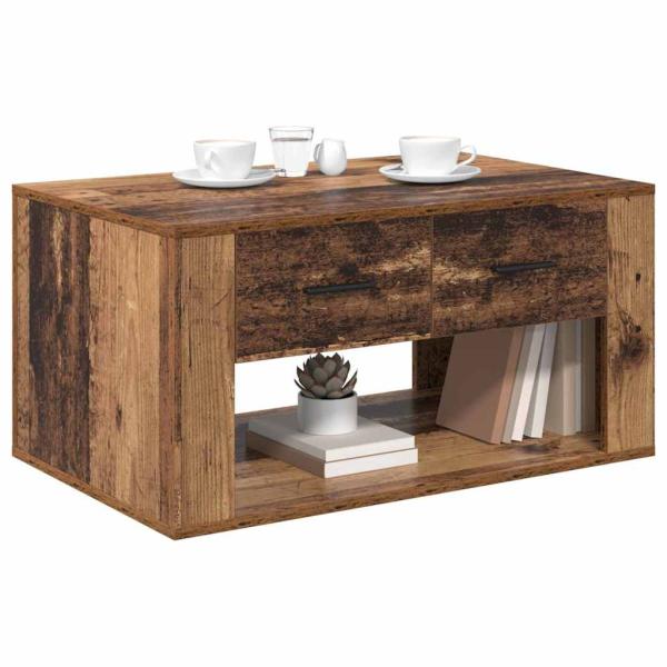 Couchtisch mit Schubladen Altholz 80 x 50 x 40 cm Holzwerkstoff