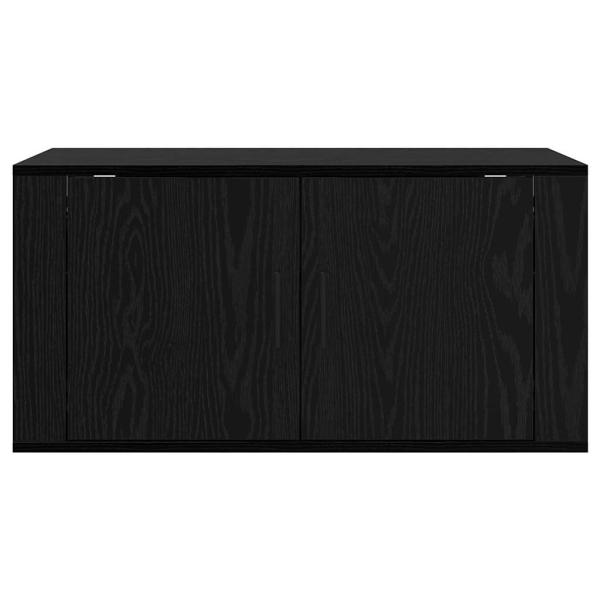 Wandmontiertes TV-Regal Schwarze Eiche 80 x 34,5 x 40 cm