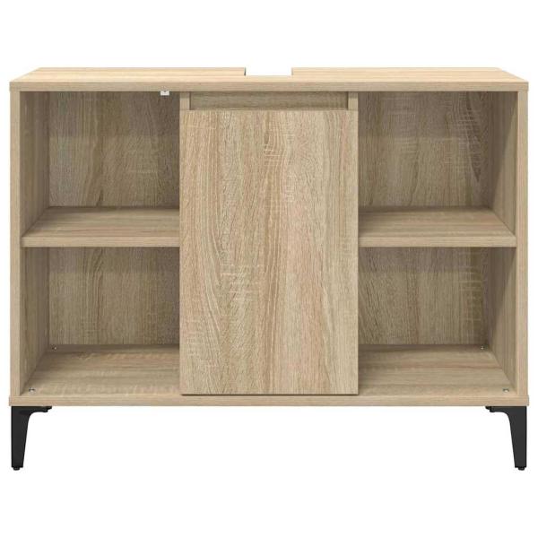 Waschbeckenunterschrank mit Regal Sonoma-Eiche 80 x 33 x 60 cm