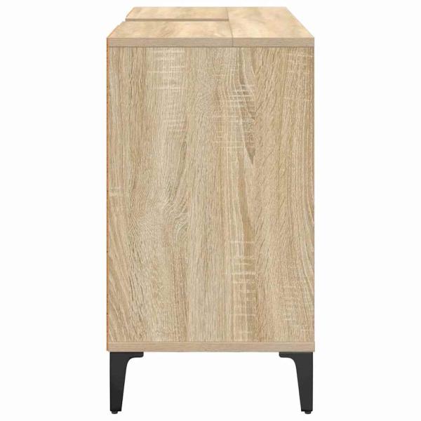 Waschbeckenunterschrank mit Regal Sonoma-Eiche 80 x 33 x 60 cm