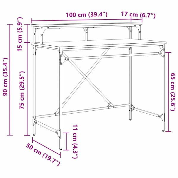 Schreibtisch Altholz 100 x 50 x 90 cm Holzwerkstoff