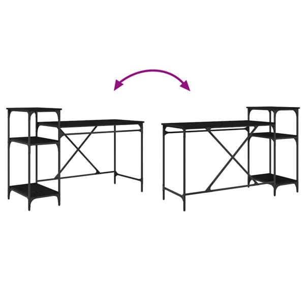 Schreibtisch Schwarz Eichen-Optik 135 x 50 x 90 cm