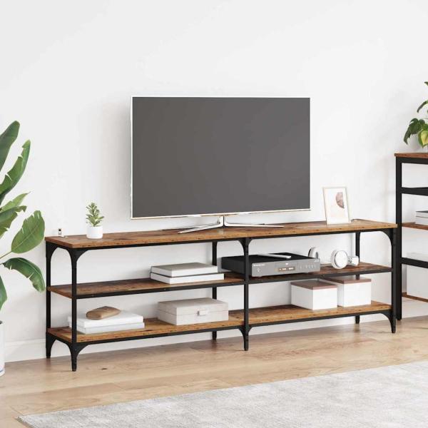 ARDEBO.de - TV-Schränk Altholz 160 x 30 x 50 cm Verbundholz und Eisen