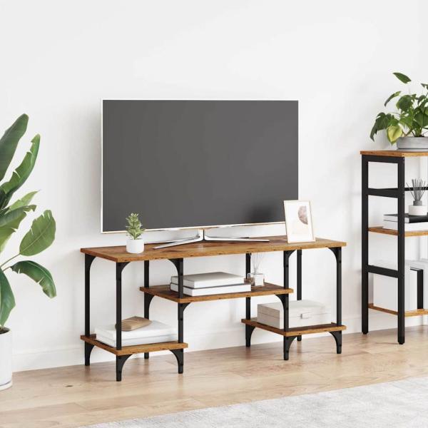 ARDEBO.de - TV-Schränk Altholz 102 x 35 x 45,5 cm Verbundholz und Eisen