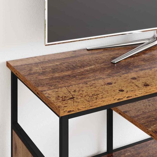 TV-Schränk Altholz 100 x 35 x 45 cm Verbundholz und Eisen