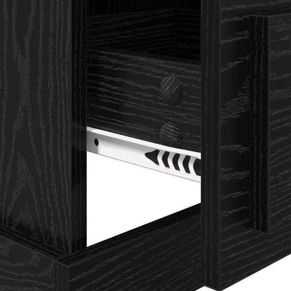 Nachttisch Schwarz Eichen-Optik 39 x 39 x 67,5 cm Holzwerkstoff