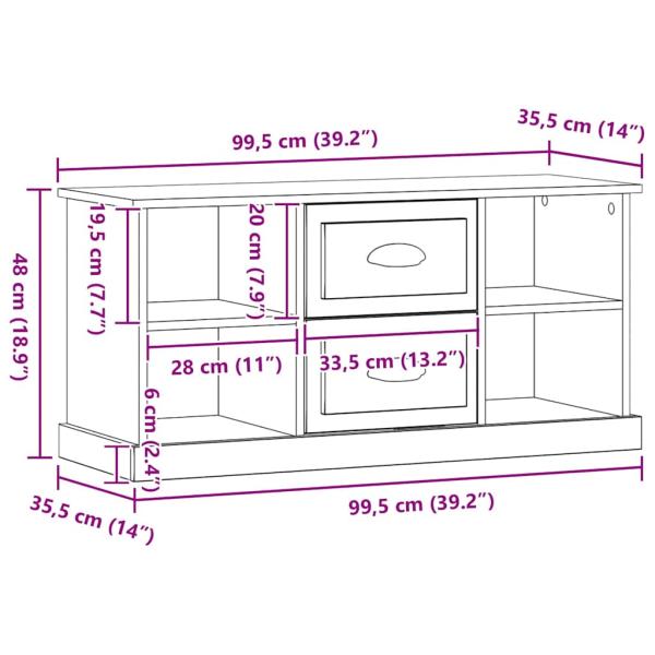 TV-Schränk Artisan-Eiche 99,5 x 35,5 x 48 cm Holzwerkstoff
