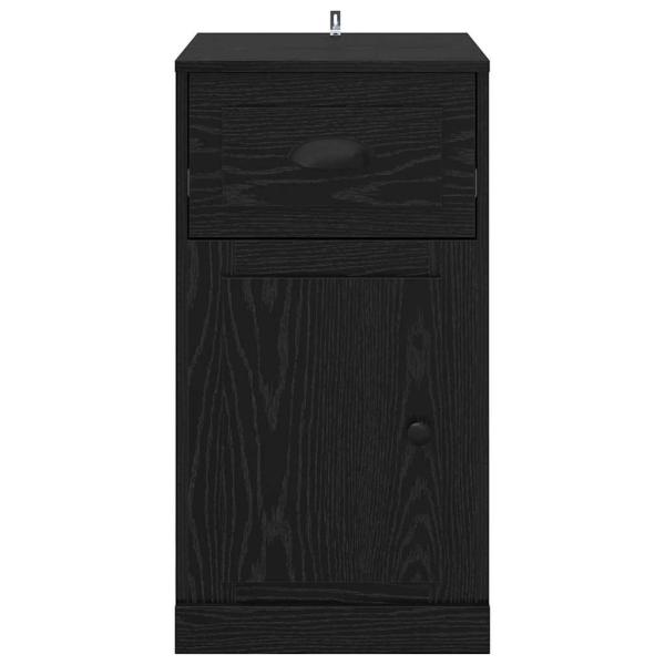 Beistellschrank Schwarz Eichen-Optik 40 x 50 x 75 cm