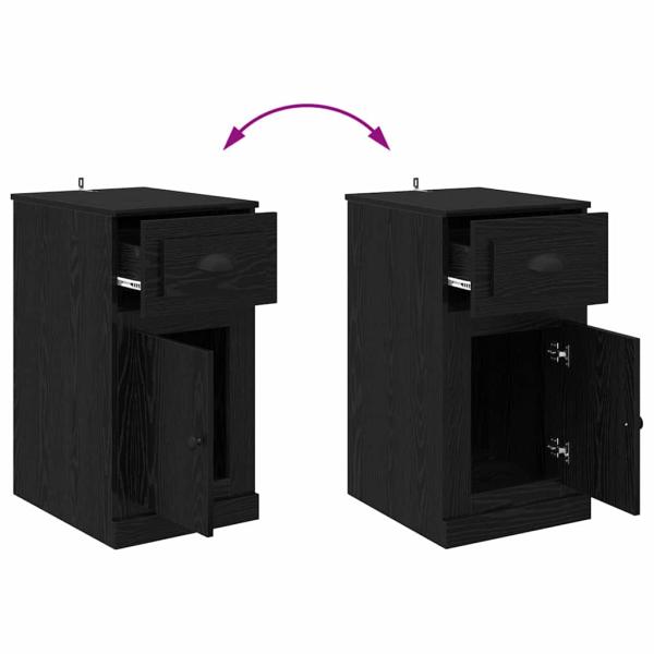 Beistellschrank Schwarz Eichen-Optik 40 x 50 x 75 cm