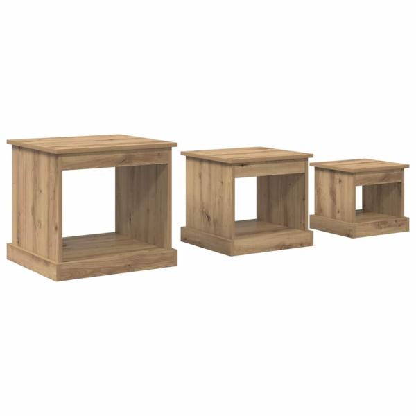 Couchtisch 3 pcs Artisan-Eiche Holzwerkstoff