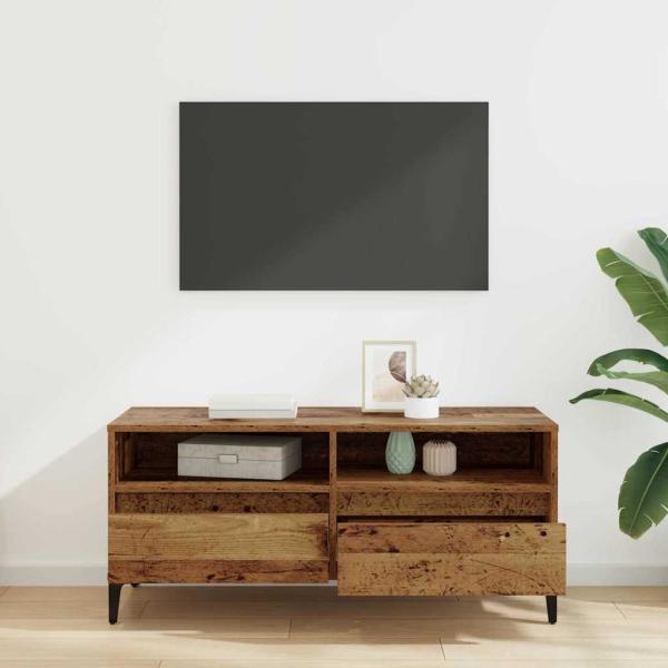 TV-Schränk Altholz 100 x 34,5 x 44,5 cm Verbundholz und Eisen