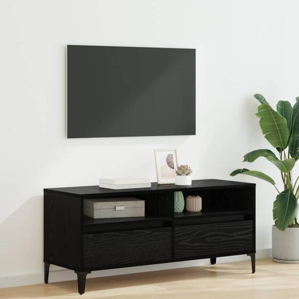 ARDEBO.de - TV-Schränk Schwarz Eichen-Optik 100 x 34,5 x 44,5 cm