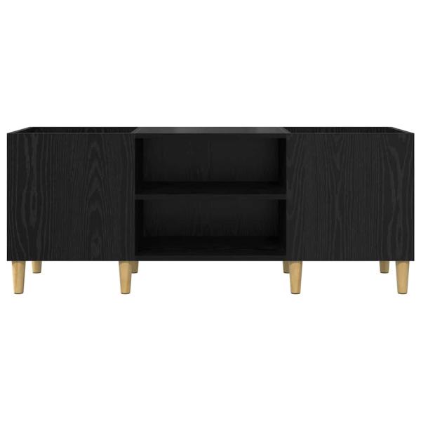 ARDEBO.de - Schallplattenschrank Schwarz Eichen-Optik 121 x 38 x 48 cm