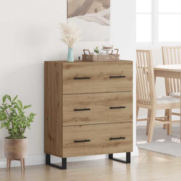 ARDEBO.de - Sideboard Artisan-Eiche 69,5 x 34 x 90 cm Verbundholz und Eisen