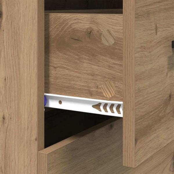 Sideboard Artisan-Eiche 69,5 x 34 x 90 cm Verbundholz und Eisen