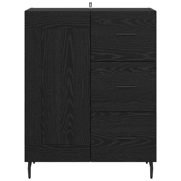 Sideboard mit Schubladen Schwarz Eichen-Optik 69,5 x 34 x 90 cm