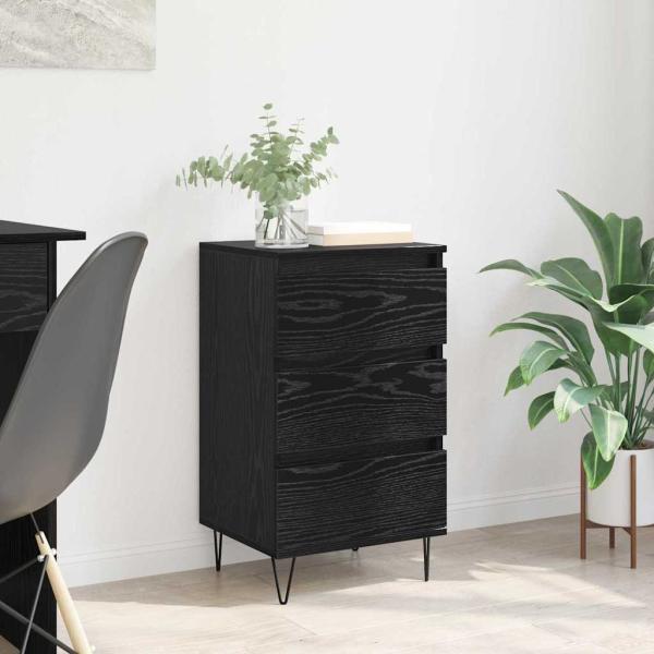 ARDEBO.de - Sideboard mit Schubladen Schwarz Eichen-Optik 40 x 35 x 70 cm