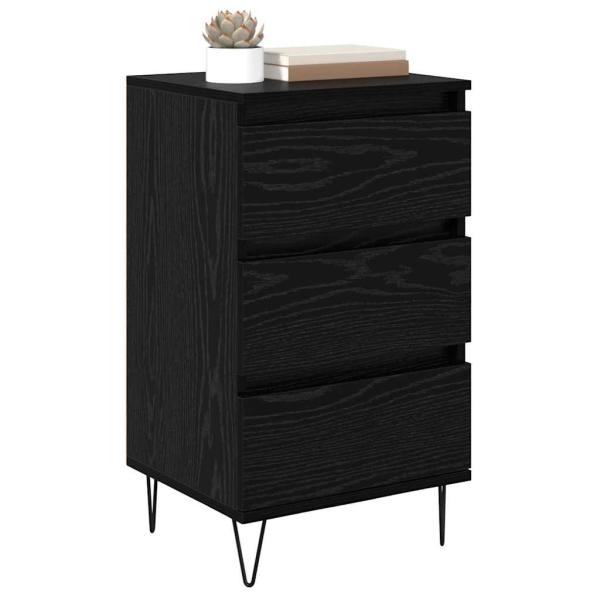 Sideboard mit Schubladen Schwarz Eichen-Optik 40 x 35 x 70 cm