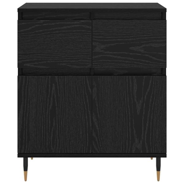 Sideboard mit Schubladen Schwarz Eichen-Optik 60 x 35 x 70 cm