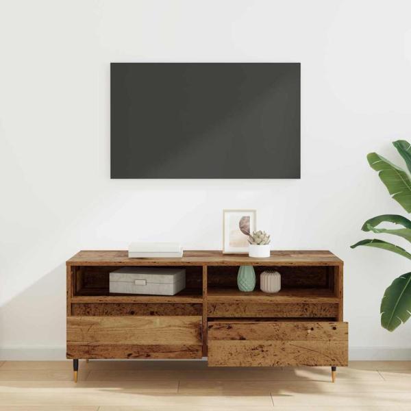 TV-Schränk Altholz 100 x 34,5 x 44,5 cm Verbundholz und Eisen