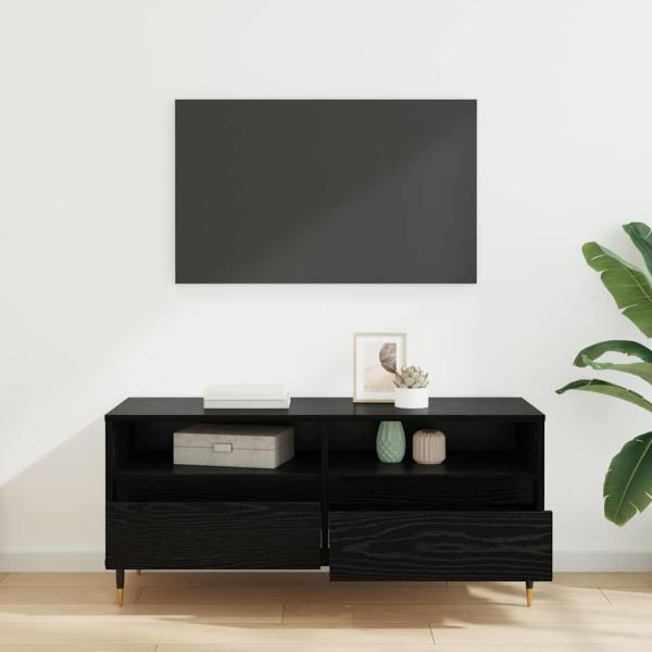 TV-Schränk Schwarz Eichen-Optik 100 x 34,5 x 44,5 cm