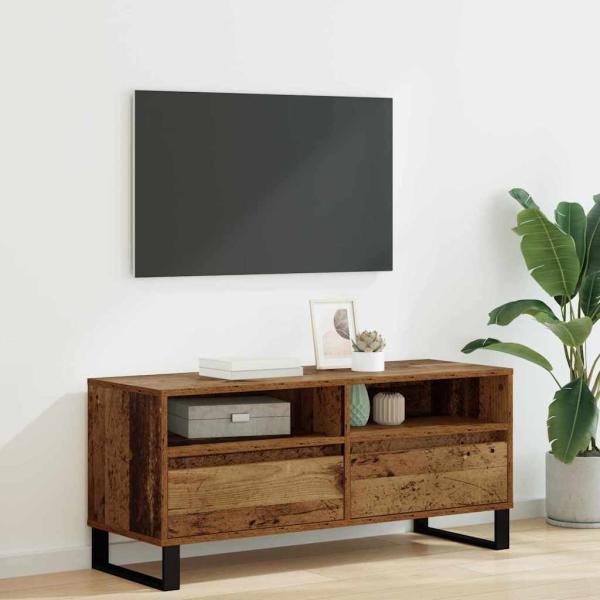 ARDEBO.de - TV-Schränk Altholz 100 x 34,5 x 44,5 cm Verbundholz und Eisen