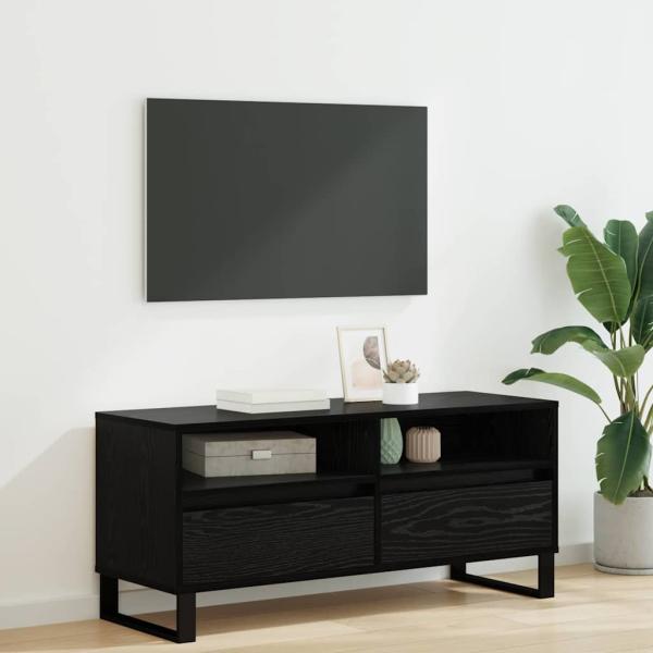 ARDEBO.de - TV-Schränk Schwarz Eichen-Optik 100 x 34,5 x 44,5 cm