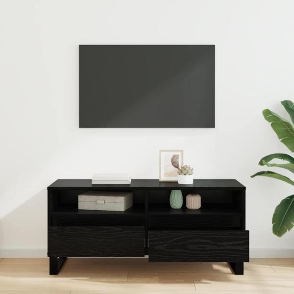TV-Schränk Schwarz Eichen-Optik 100 x 34,5 x 44,5 cm