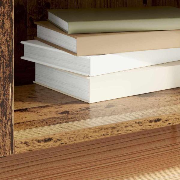 Schallplattenschrank mit Regal mit Tür Altholz 121 x 38 x 48 cm