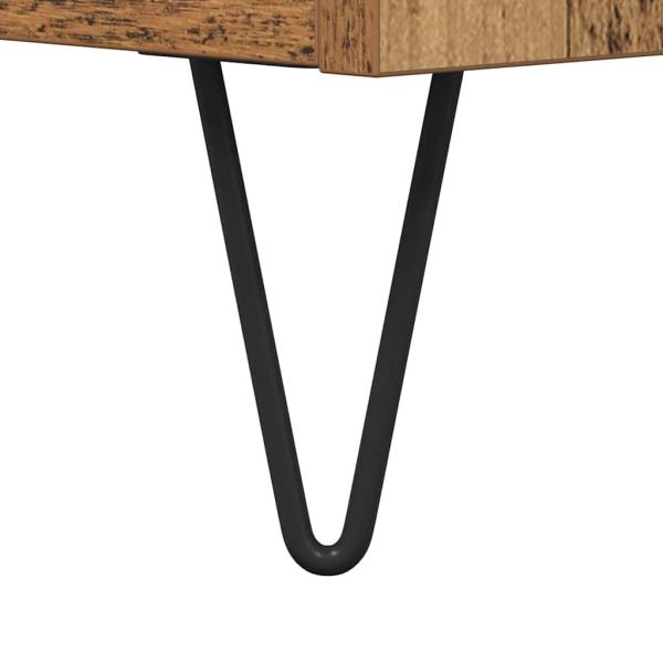 Schallplattenschrank mit Regal mit Tür Altholz 121 x 38 x 48 cm