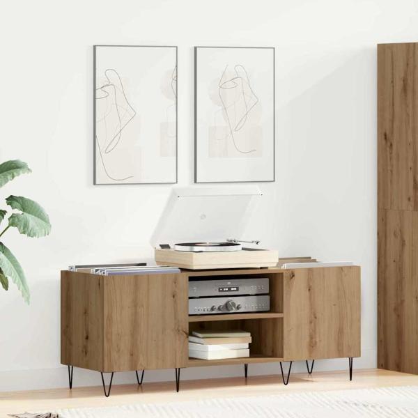 ARDEBO.de - Schallplattenschrank mit Regal Artisan-Eiche 121 x 38 x 48 cm