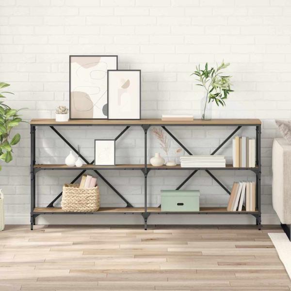 ARDEBO.de - Konsolentisch mit Regal Artisan-Eiche 160 x 30 x 75 cm