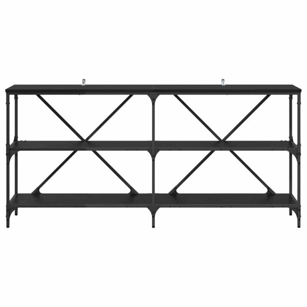 Konsolentisch mit Regal Schwarz Eichen-Optik 160 x 30 x 75 cm